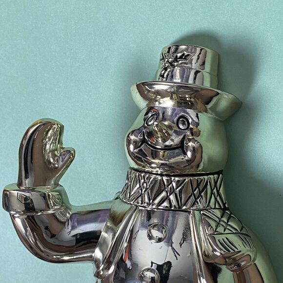 Snowman Silver Plated Wine Bottle Holder - Christmas Holiday Hosting Hostess - Picture 8 of 11